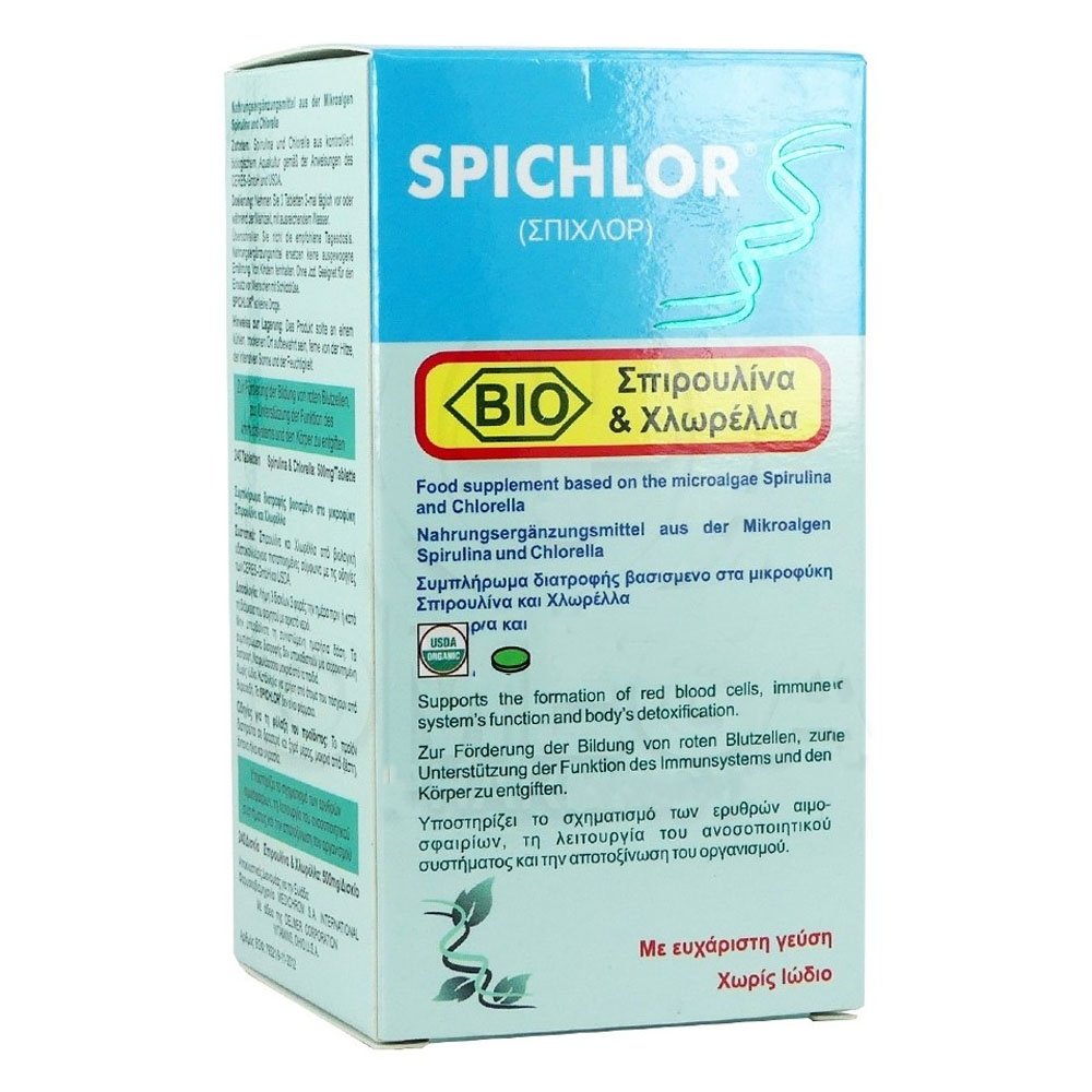 Medichrom Spichlor Spirulina Chlorella για Τόνωση & Αποτοξίνωση του Οργανισμού, 100 tabs