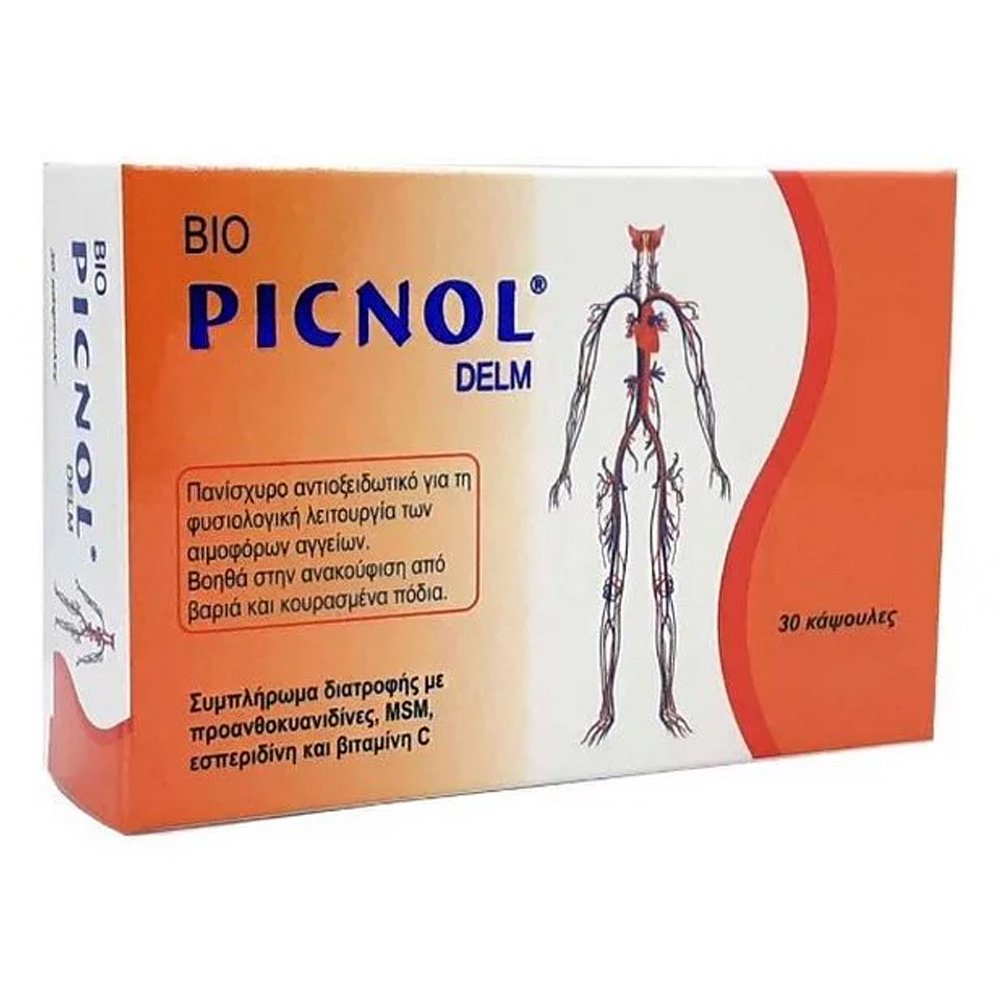 Medichrom Bio Picnol Delm Αντιοξειδωτικό για Βελτίωση Κυκλοφορίας & Κουρασμένα Πόδια, 30 κάψουλες