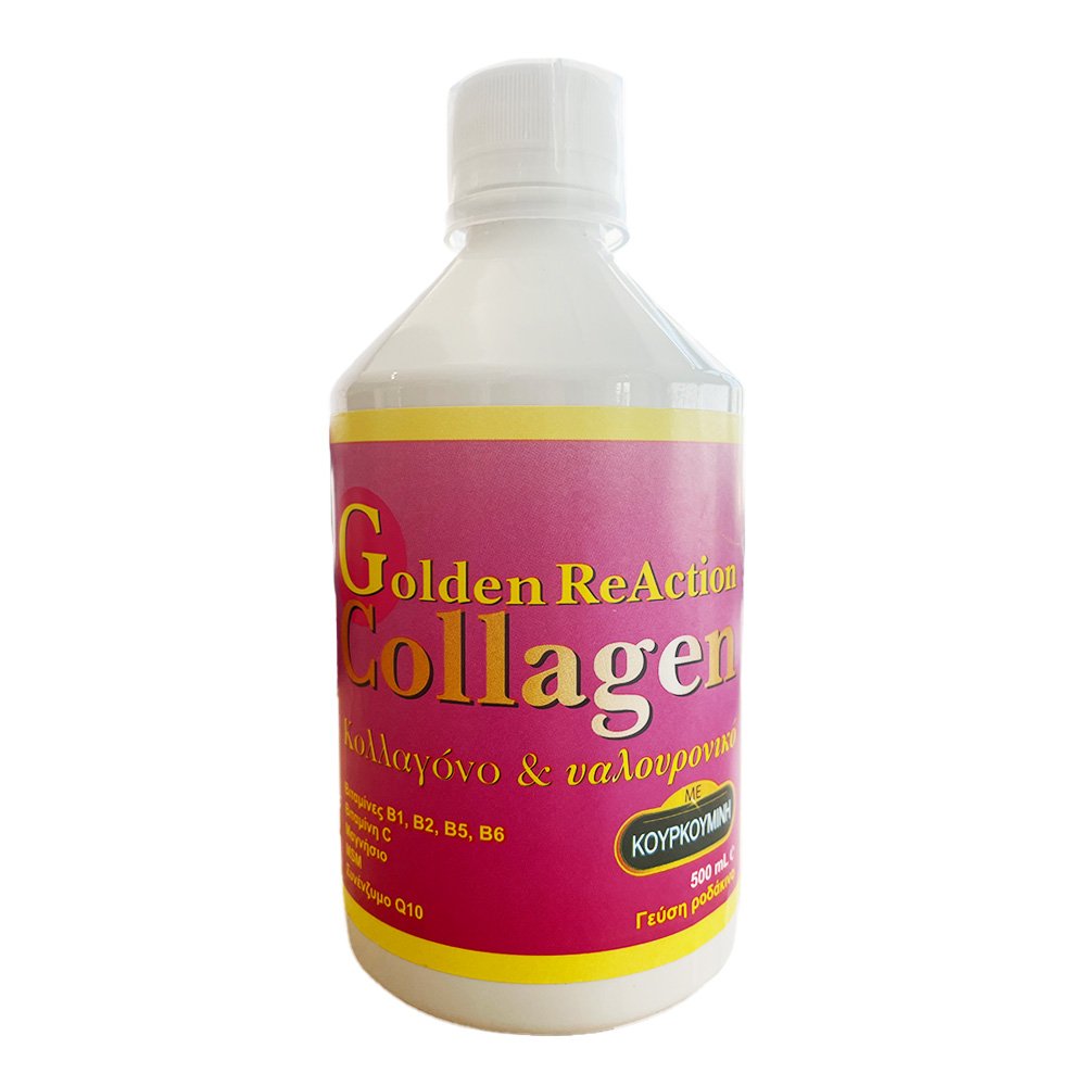 Medichrom Collagen Golden Reaction Συμπλήρωμα Διατροφής Κολλαγόνο & Υαλουρονικό με Γεύση Ροδάκινο, 500ml 