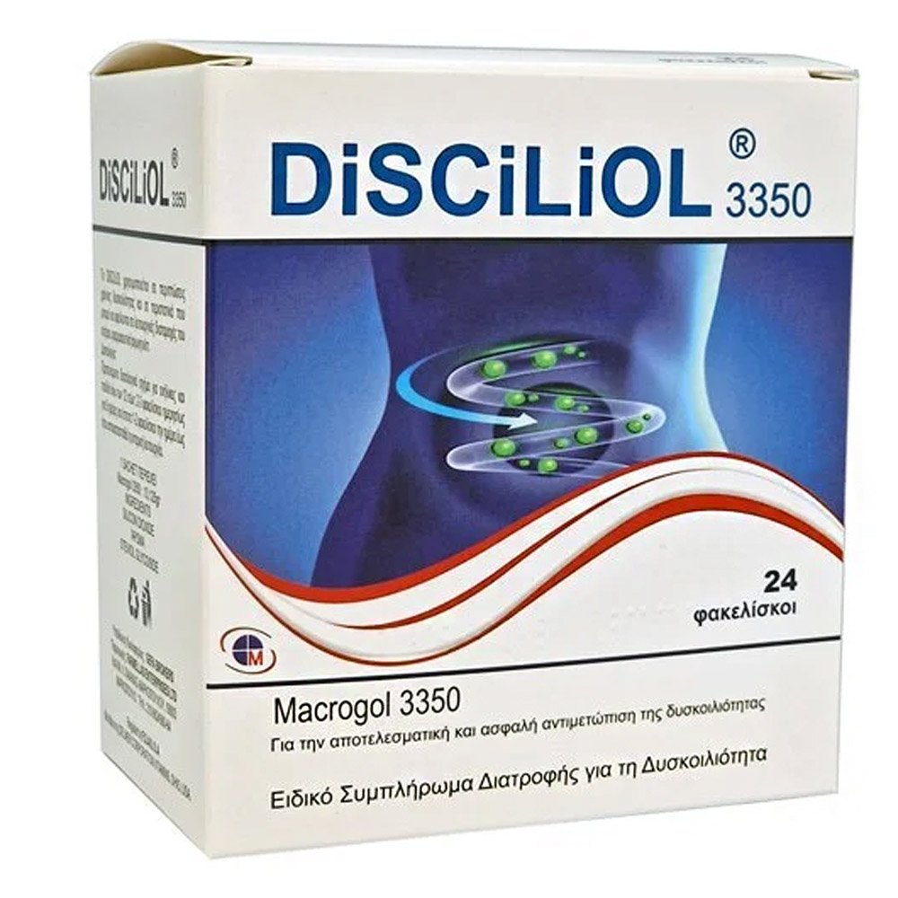 Medichrom DiSCiLioL Magrogol 3350 Special Food Supplement Για Την Αντιμετώπιση Της Δυσκοιλιότητας, 24τμχ