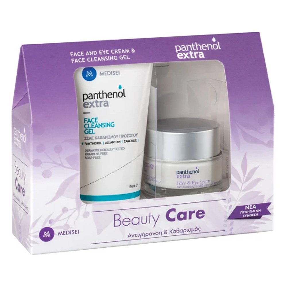 Medisei Panthenol Extra Set Αντιγήρανση & Καθαρισμός Αντιρυτιδική Κρέμα 24h Face & Eye, 50ml & Face Cleansing Gel, 150ml