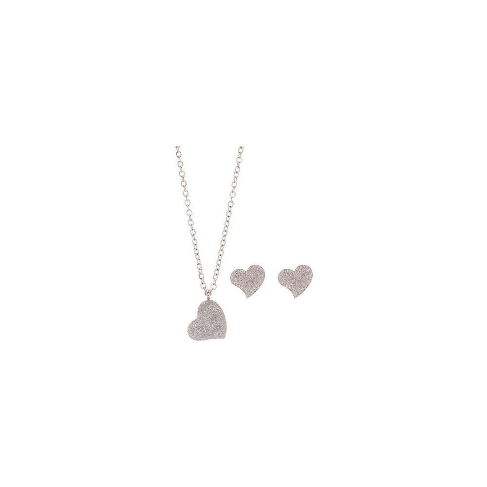 MEDISEI, Dalee Jewels 5436 Single Heart Stainless Steel Σετ Κολιέ/Σκουλαρίκια από Ατσάλι