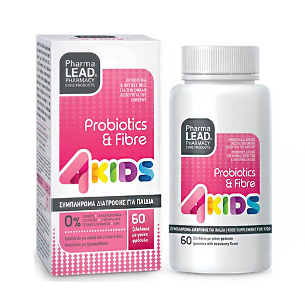 Pharmalead Bactrolife & Fiber 4kids Προβιοτικά με Γεύση Φράουλα, 60 ζελεδάκια 