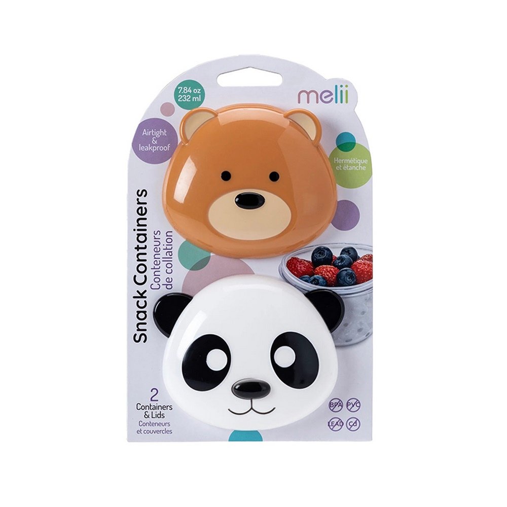 Melii Snack Container Bear & Panda Σετ Δοχείων για Σνακ, 2τμχ