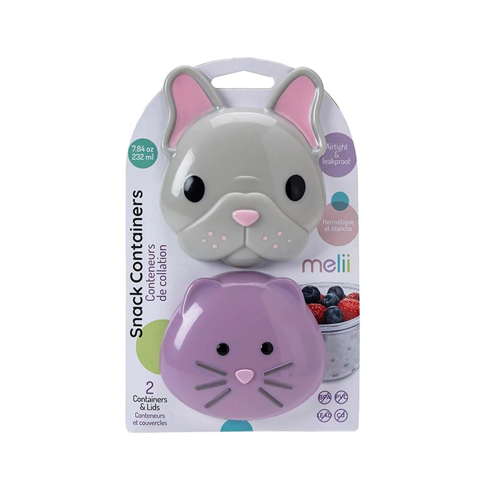Melii Snack Container Bulldog & Cat Σετ Δοχείων για Σνακ, 2τμχ Melii Snack Container Bulldog & Cat Σετ Δοχείων για Σνακ, 2τμχ