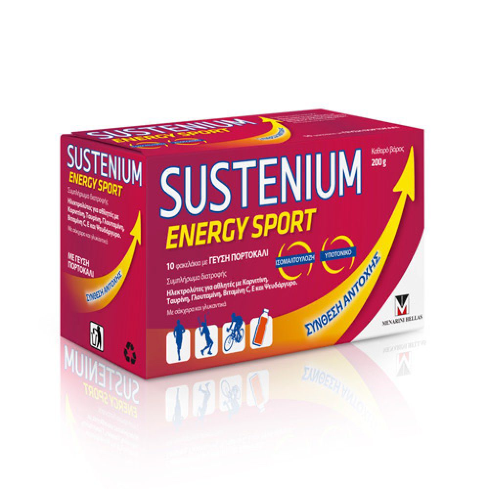 Sustenium Energy Sport Συμπλήρωμα για Αθλητές με Γεύση Πορτοκάλι, 10 φακελίσκοι