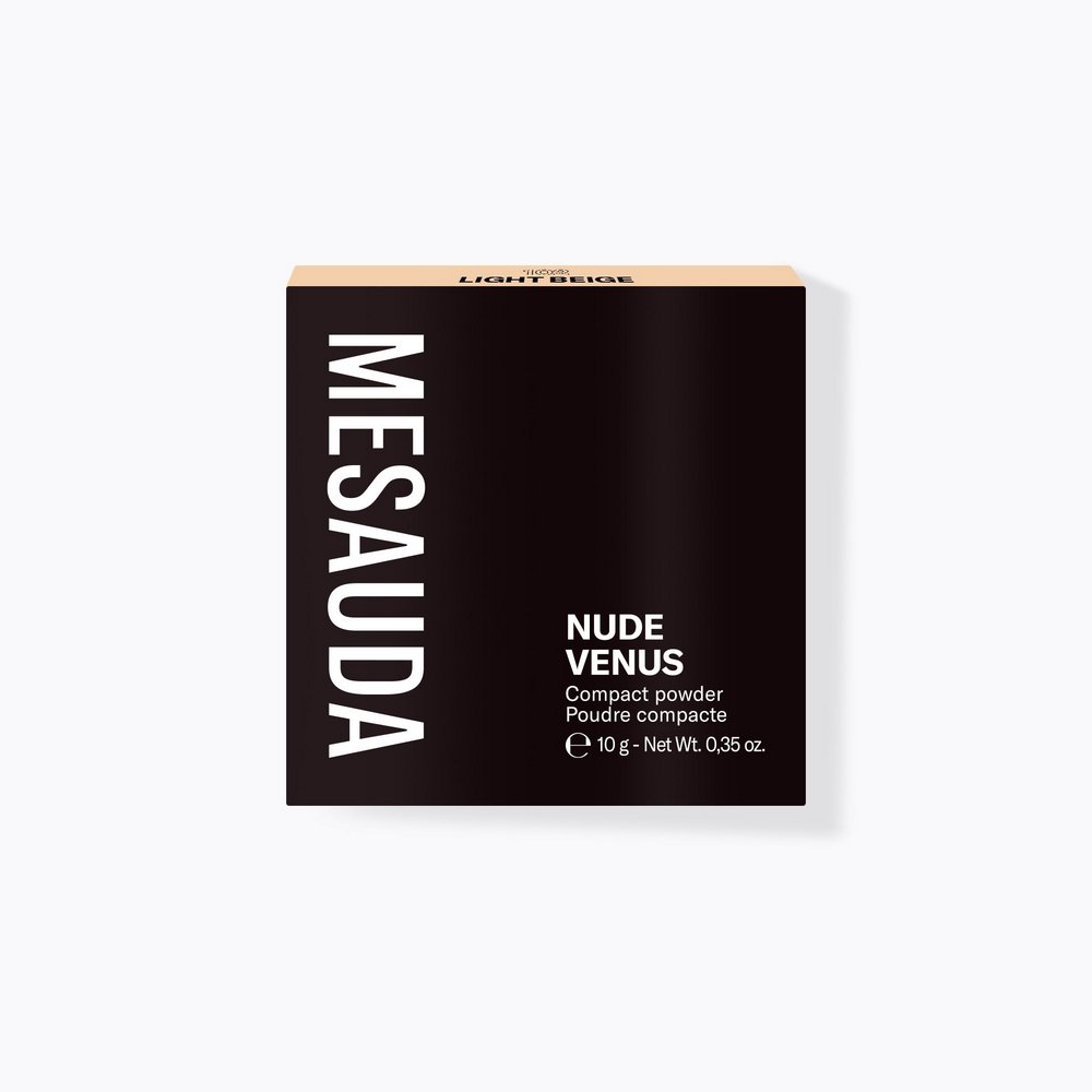 Mesauda Nude Venus Compact Powder Πούδρα για Μεταξένια Αίσθηση & Μεγάλη Διάρκεια Νο102 Light Beige, 10g