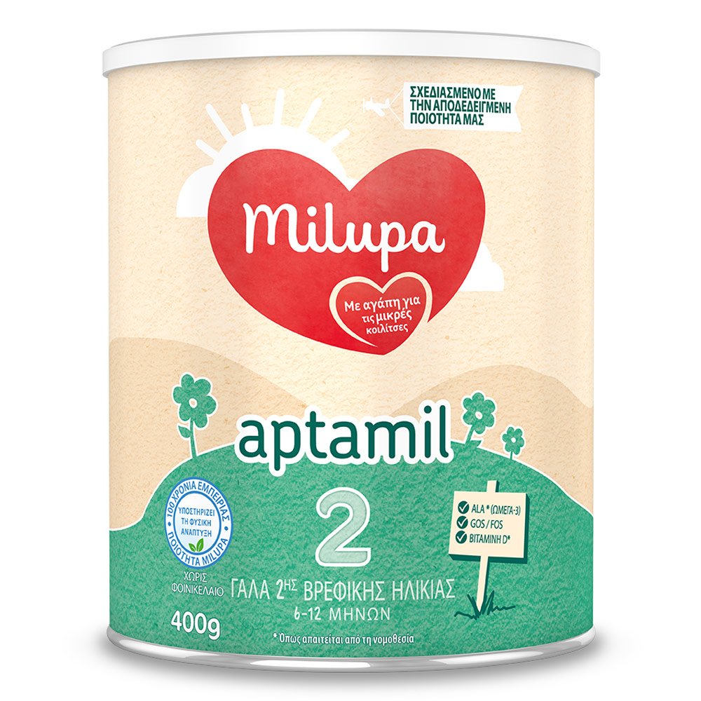 Milupa Aptamil 2 Γάλα σε Σκόνη για Μωρά από 6ο Μήνα, 400gr