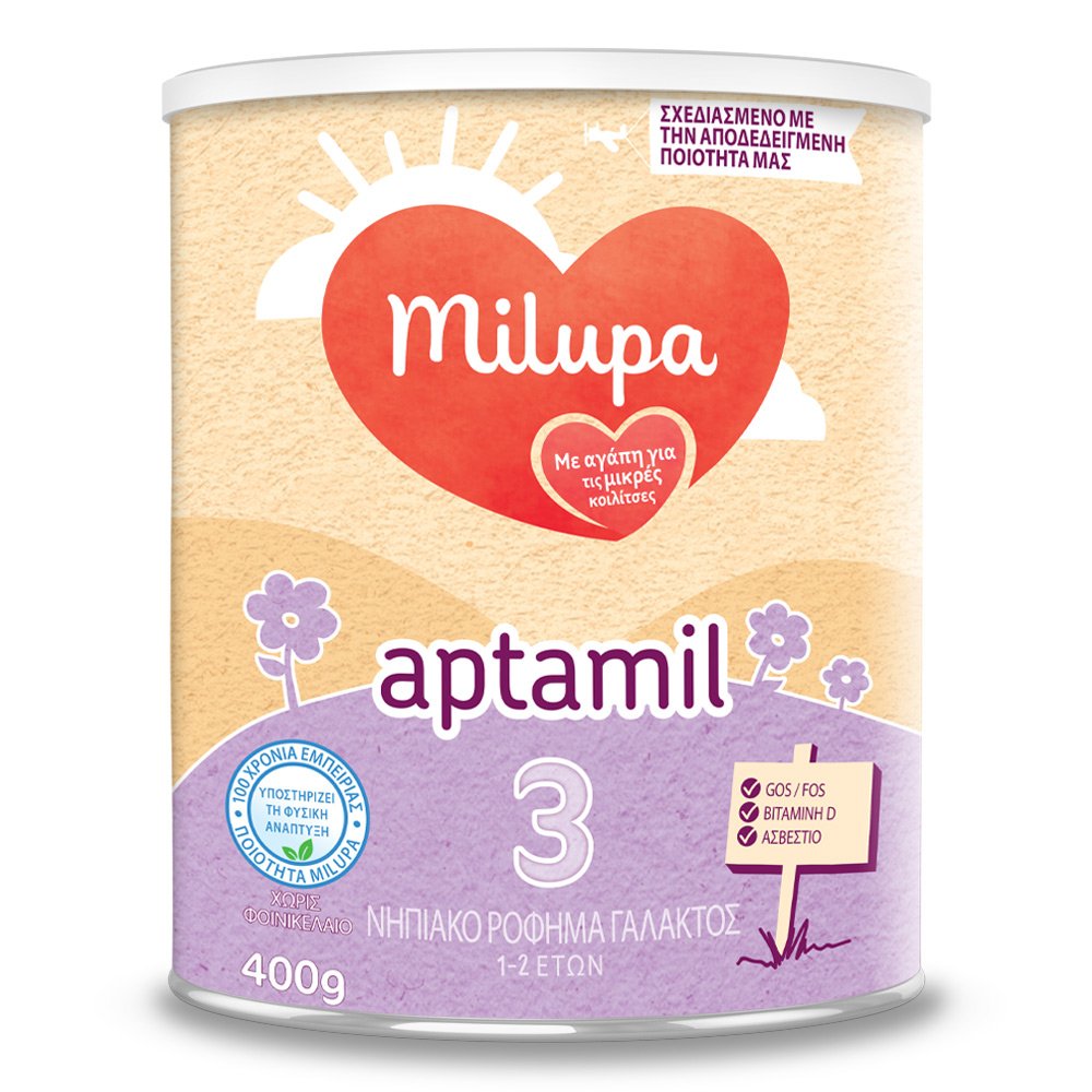Milupa Aptamil 3 Γάλα σε Σκόνη για Μωρά από 12+ Μηνών, 400gr