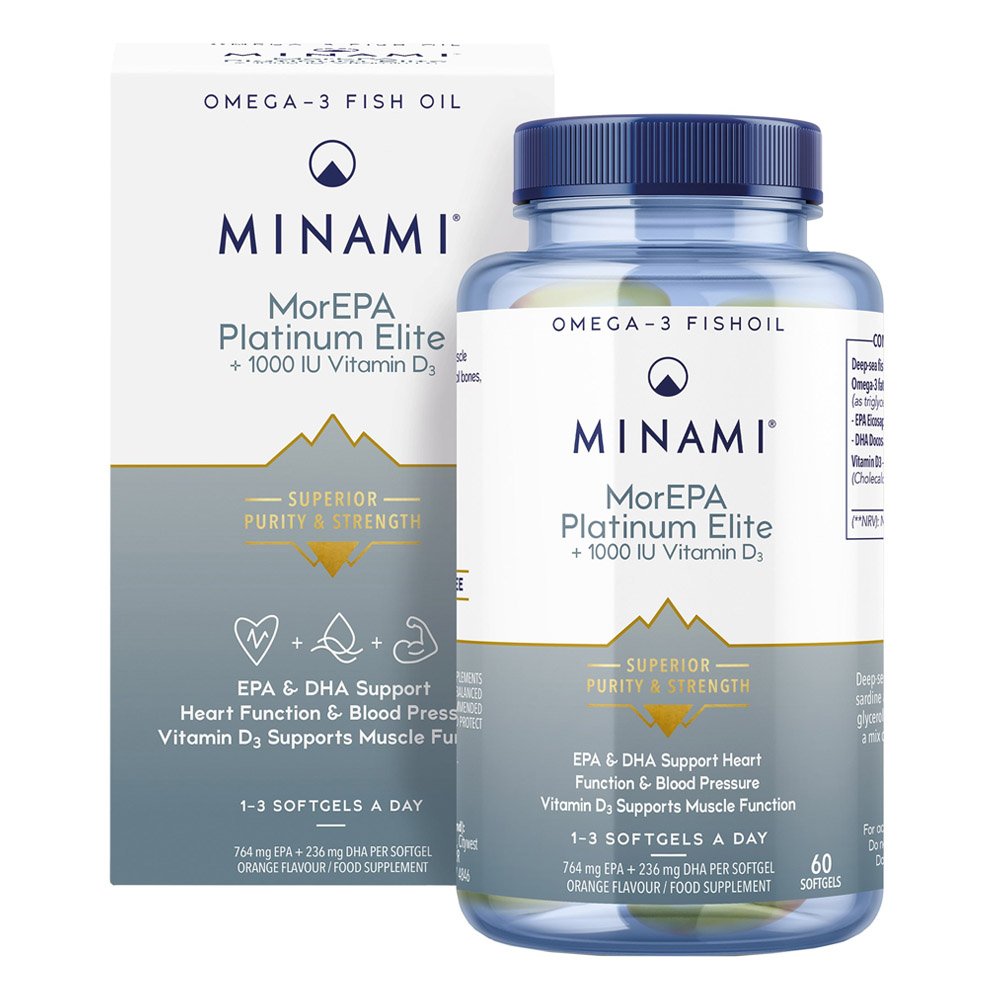 Minami MorEPA Συμπλήρωμα Διατροφής Platinum Elite & 1000 IU Vitamin D3, 60 κάψουλες