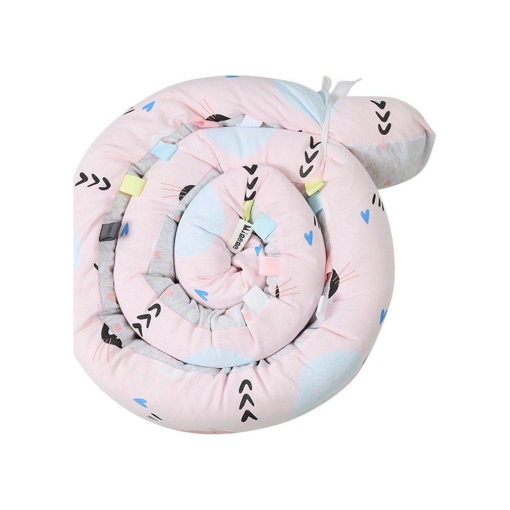 Minene Πολυχρηστικό Μαξιλάρι Snuggly Snake Cotton Pink Kitty 1TMX