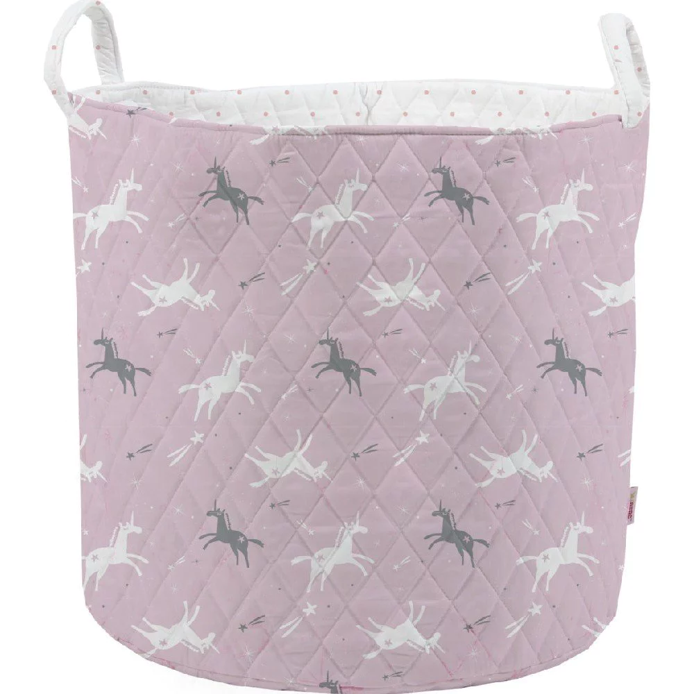 Minene Large Storage Basket Καλάθι Αποθήκευσης Γκρι-Ροζ Unicorn, 1τμχ Minene Large Storage Basket Καλάθι Αποθήκευσης Γκρι-Ροζ Unicorn, 1τμχ