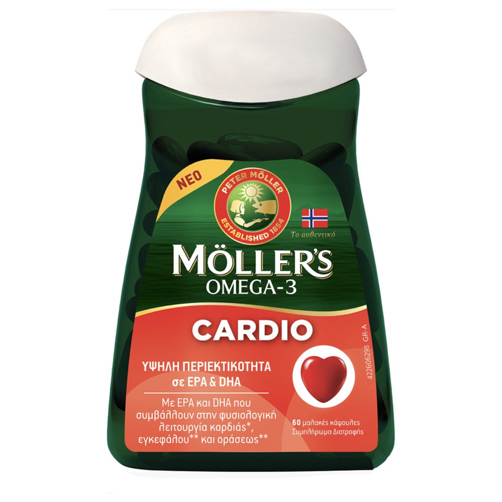 Moller's Omega-3 Cardio Μουρουνέλαιο και Ιχθυέλαιο, 60 μαλακές κάψουλες