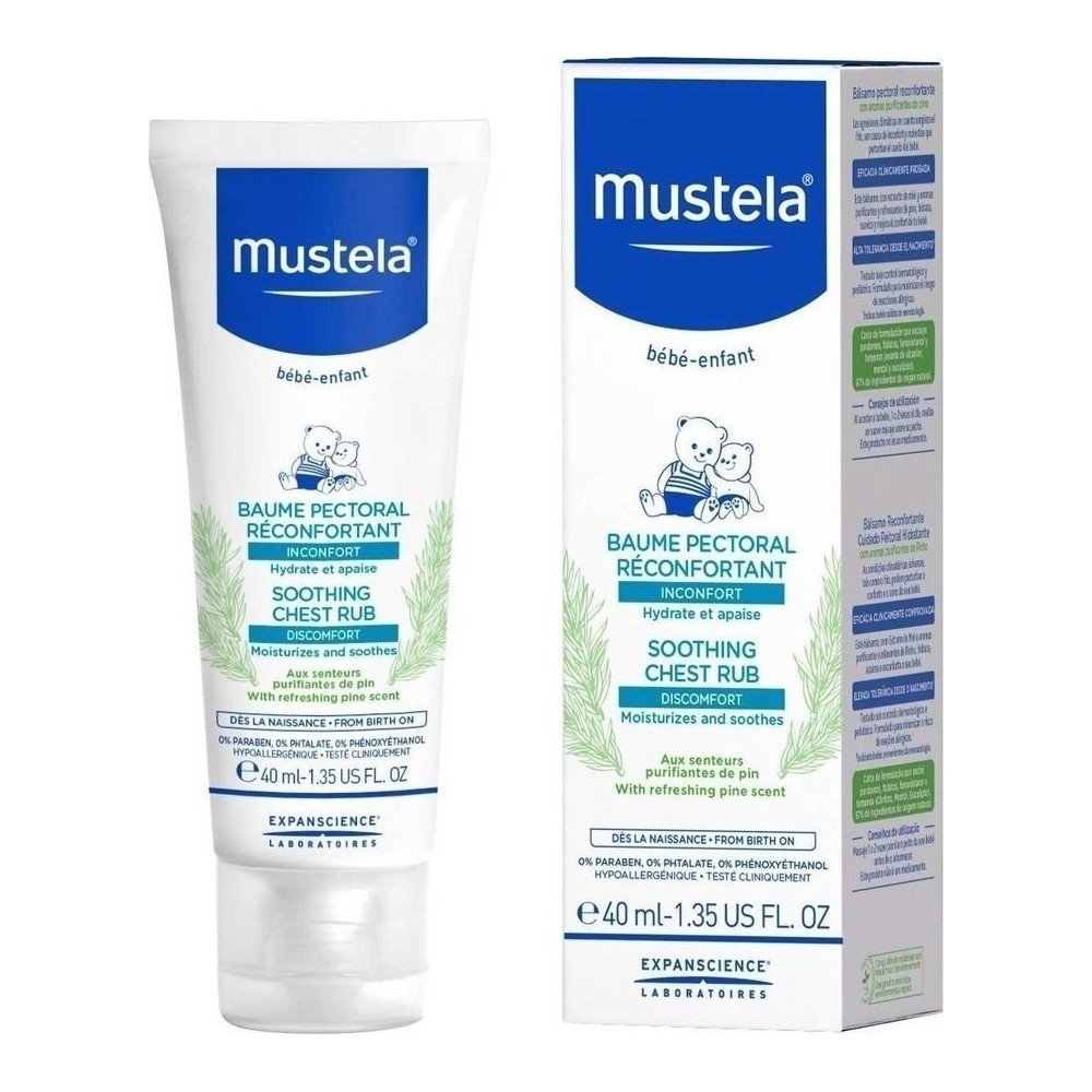 Mustela Soothing Chest Rub Κρέμα Εντριβής Στήθους, 40ml