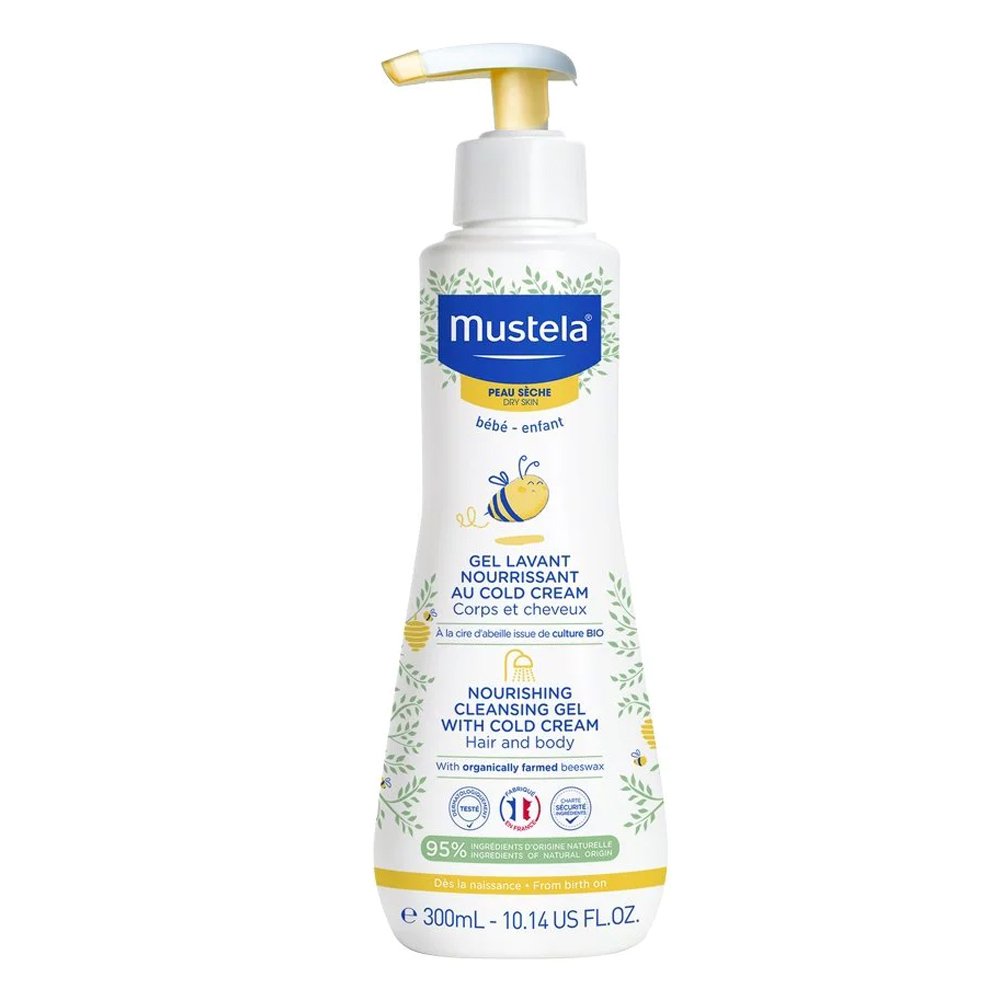 Mustela Nourishing Cleansing Gel with Cold Cream Καθαριστικό Τζελ για Ξηρό Δέρμα σε Σώμα/Μαλλιά, 300ml