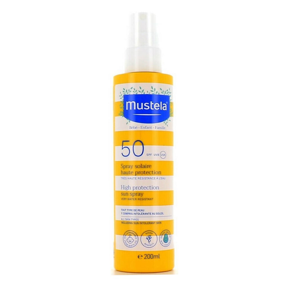 Mustela High Protection Sunspray SPF 50 Αδιάβροχο Βρεφικό Αντιηλιακό για Πρόσωπο & Σώμα, 200ml