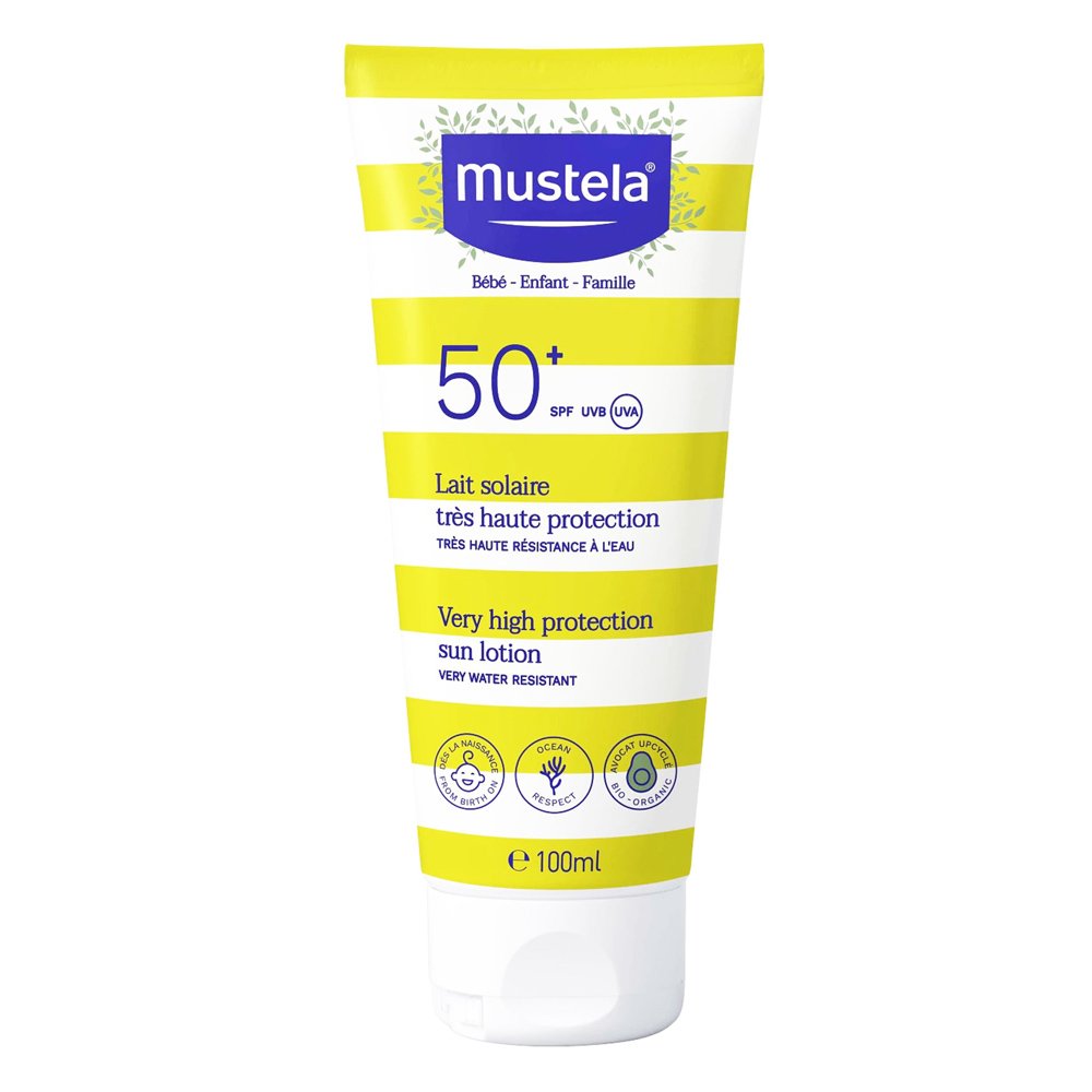 Mustela Very High Protection Sun Body & Face Lotion SPF50+ Αδιάβροχο Παιδικό Αντιηλιακό για Πρόσωπο & Σώμα, 100ml