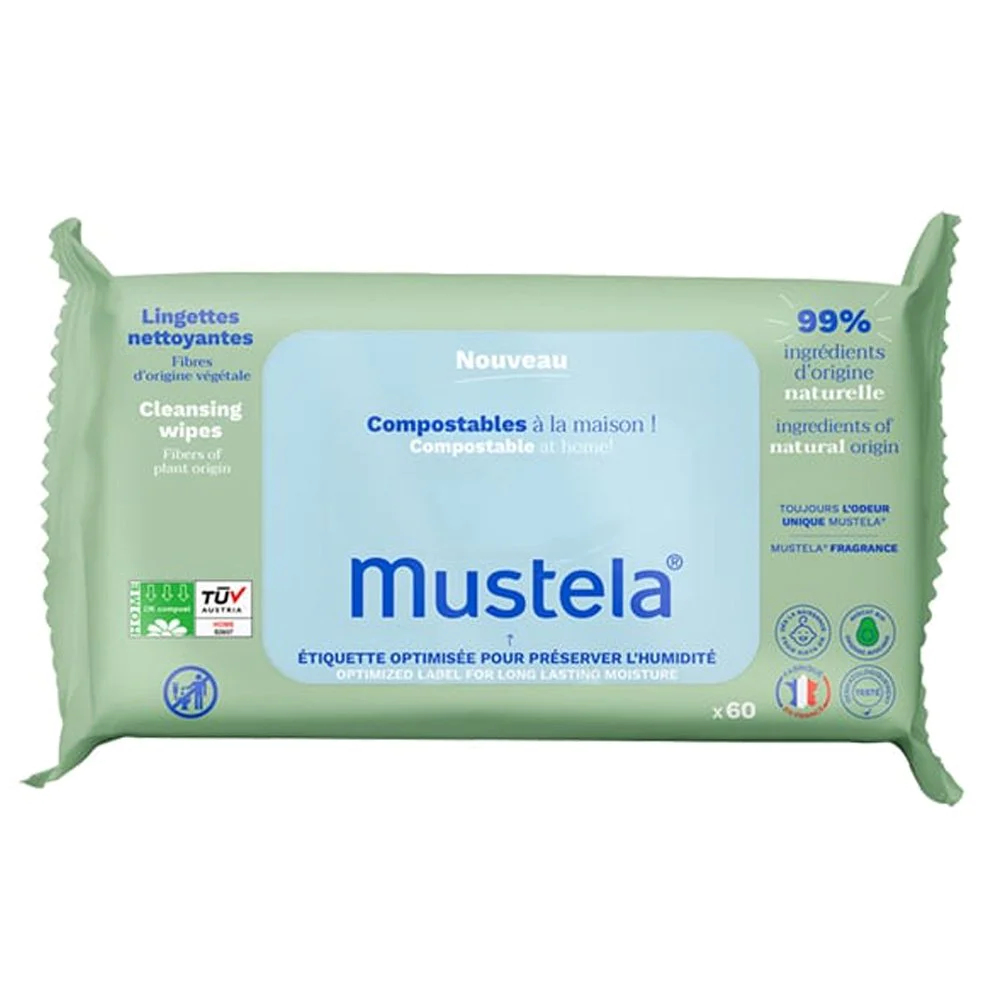 Mustela Cleansing Wipes Eco-Responsible Υγρά Μαντηλάκια Καθαρισμού Οικιακής Κομποστοποίησης, 60τμχ Mustela Cleansing Wipes Eco-Responsible Υγρά Μαντηλάκια Καθαρισμού Οικιακής Κομποστοποίησης, 60τμχ