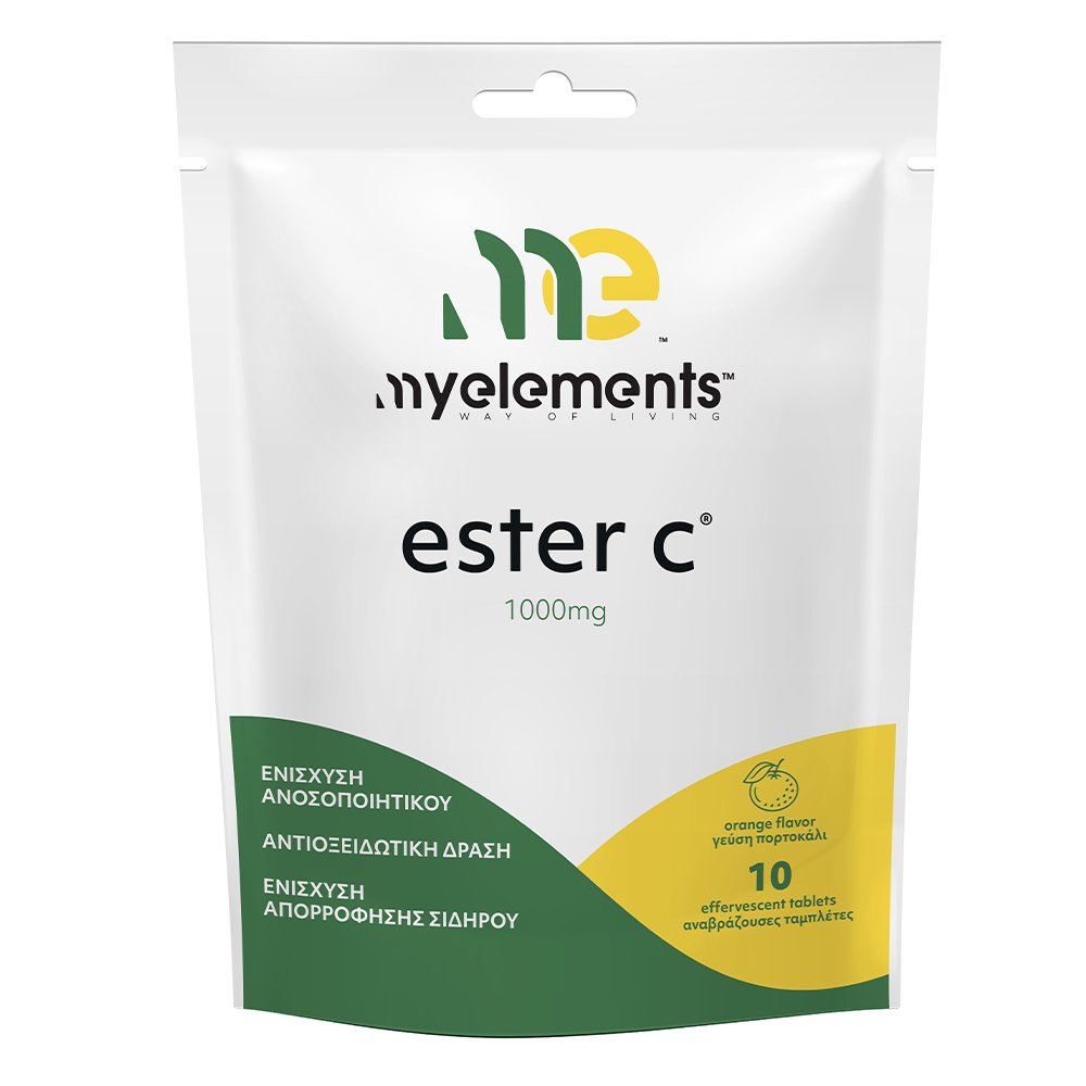 My Elements Ester C Βιταμίνη για το Ανοσοποιητικό 1000mg με Γεύση Πορτοκάλι, 10αναβρ.δισκία