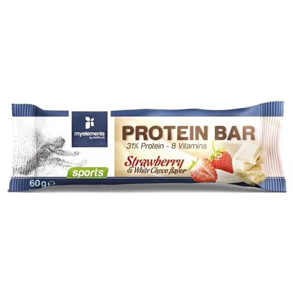 My Elements Protein Bar Μπάρα Πρωτεϊνης με γεύση Φράουλας & Λευκή Σοκολάτα, 60g