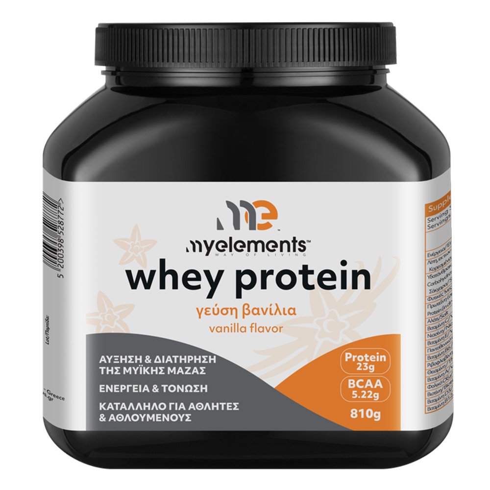 My Elements Whey Protein Συμπλήρωμα Διατροφής με Πρωτεϊνες και Μείγμα Βιταμινών με Γεύση Βανίλια, 810g