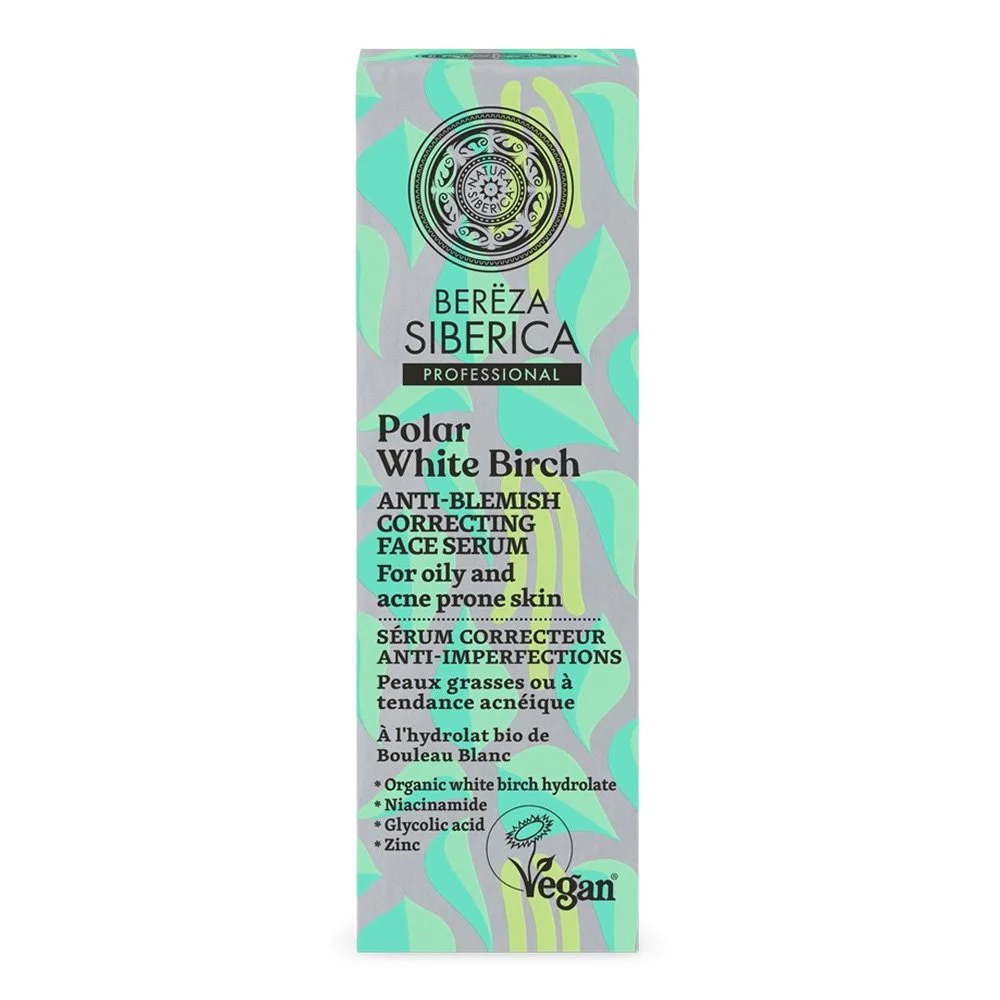 Natura Siberica Polar White Birch Ορός Προσώπου Κατά των Ερεθισμών για Λιπαρή & Ακνεϊκή Επιδερμίδα, 30ml