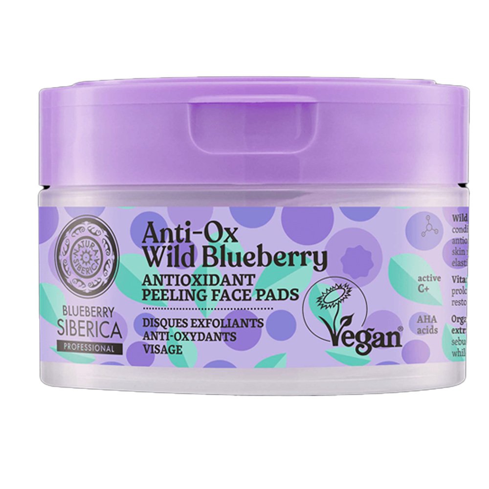Natura Siberica Anti-Ox Wild Blueberry Antioxidant Peeling Face Pads Αντιοξειδωτικά Peeling Pads Προσώπου, 20τμχ