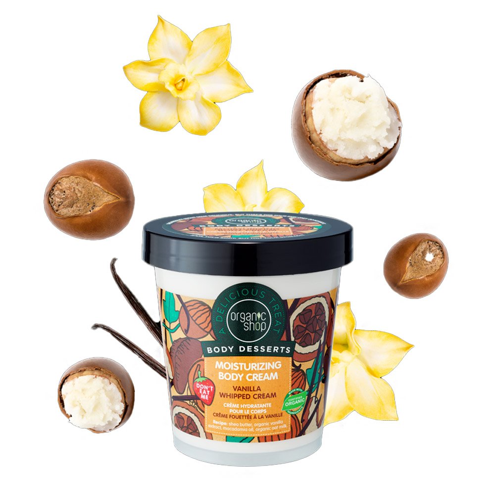 Natura Siberica Organic Shop Body Desserts Vanilla Whipped Cream Ενυδατική Κρέμα Σώματος, 450ml