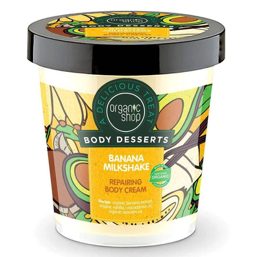 Natura Siberica Organic Shop Body Desserts Banana Milkshake Επανορθωτική Κρέμα Σώματος, 450ml