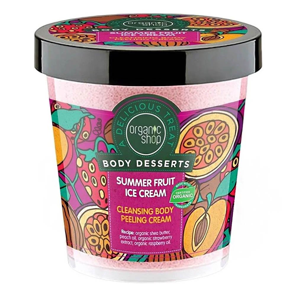 Natura Siberica Organic Shop Body Desserts Summer Fruit Ice Cream Καθαριστικό Peeling Σώματος, 450 ml