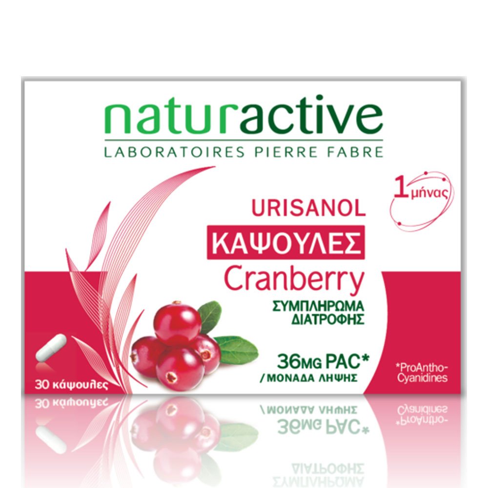 Naturactive Urisanol Cranberry Συμπλήρωμα Διατροφής με Κράνμπερι & Αιθέρια Έλαια για την Υγεία του Ουροποιητικού Συστήματος, 30 κάψουλες