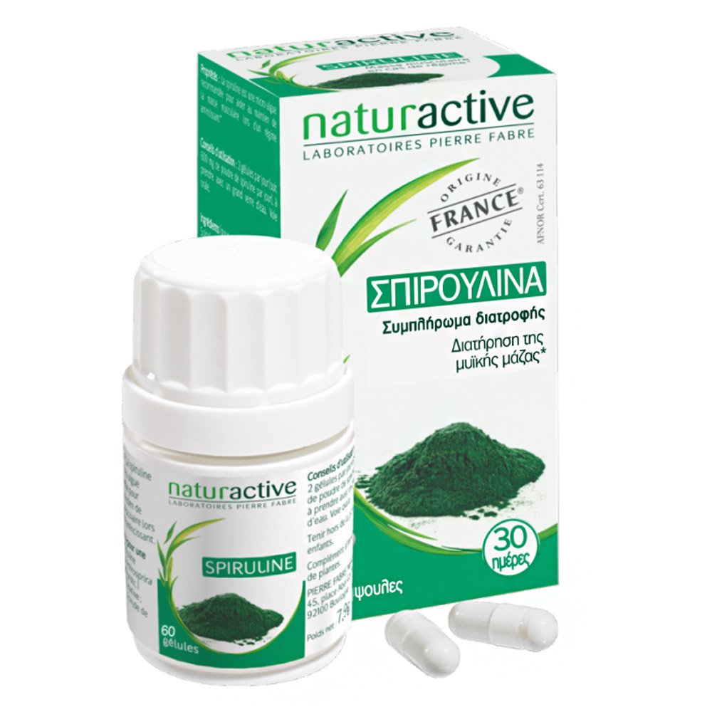 Naturactive Συμπλήρωμα Διατροφής Σπιρουλίνα για Διατήρηση της Mυϊκής Mάζας, 60 κάψουλες