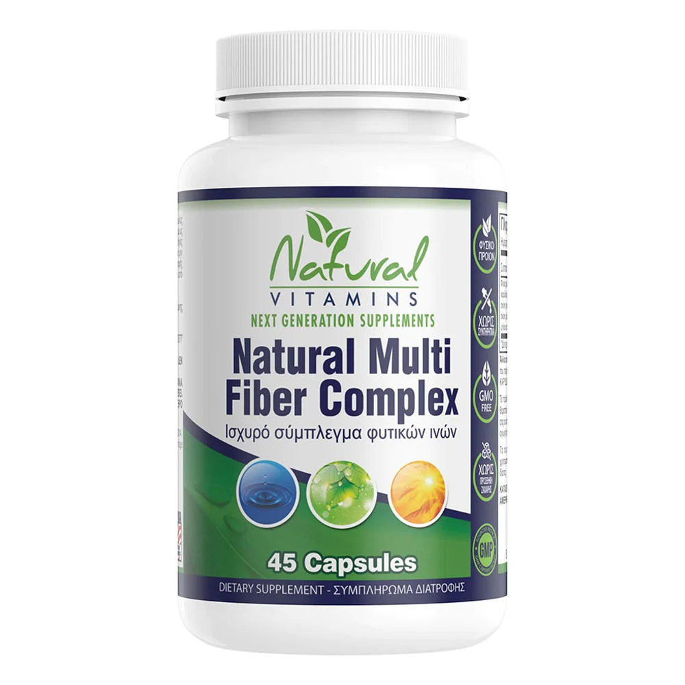 Natural Vitamins Natural Multi Fiber Complex - Πολλαπλό Σύμπλεγμα Φυτικών Ινών, 45 Κάψουλες Natural Vitamins Natural Multi Fiber Complex - Πολλαπλό Σύμπλεγμα Φυτικών Ινών, 45 Κάψουλες