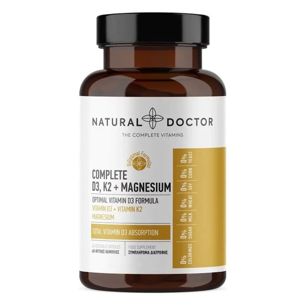Natural Doctor Complete D3, K2 & Magnesium Συμπλήρωμα Διατροφής Για Υγιή Οστά & Δόντια, 60 κάψουλες Natural Doctor Complete D3, K2 & Magnesium Συμπλήρωμα Διατροφής Για Υγιή Οστά & Δόντια, 60 κάψουλες