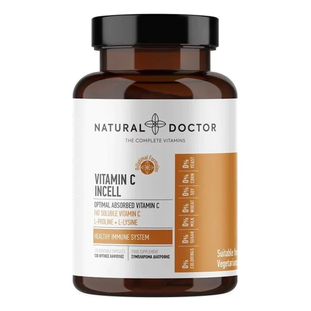 Natural Doctor Vit C Incell Συμπλήρωμα Διατροφής για την Μείωση της Κόπωσης,120 κάψουλες Natural Doctor Vit C Incell Συμπλήρωμα Διατροφής για την Μείωση της Κόπωσης,120 κάψουλες