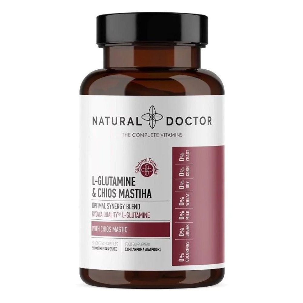Natural Doctor L-Glutamine & Chios Mastiha Συμπλήρωμα Διατροφής με Μαστίχα Χίου, 90 κάψουλες