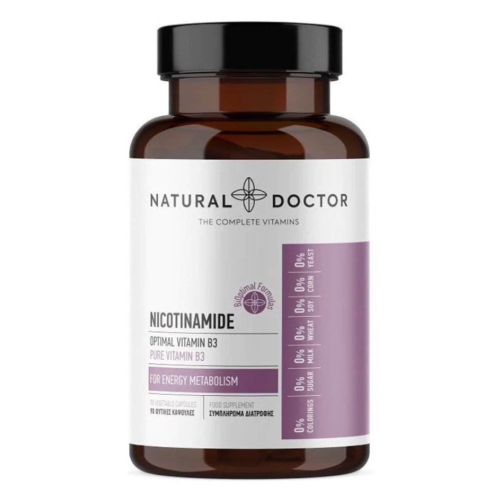 Natural Doctor Nicotinamide 500mg Συμπλήρωμα Διατροφής για το Νευρικό Σύστημα, 90 κάψουλες 