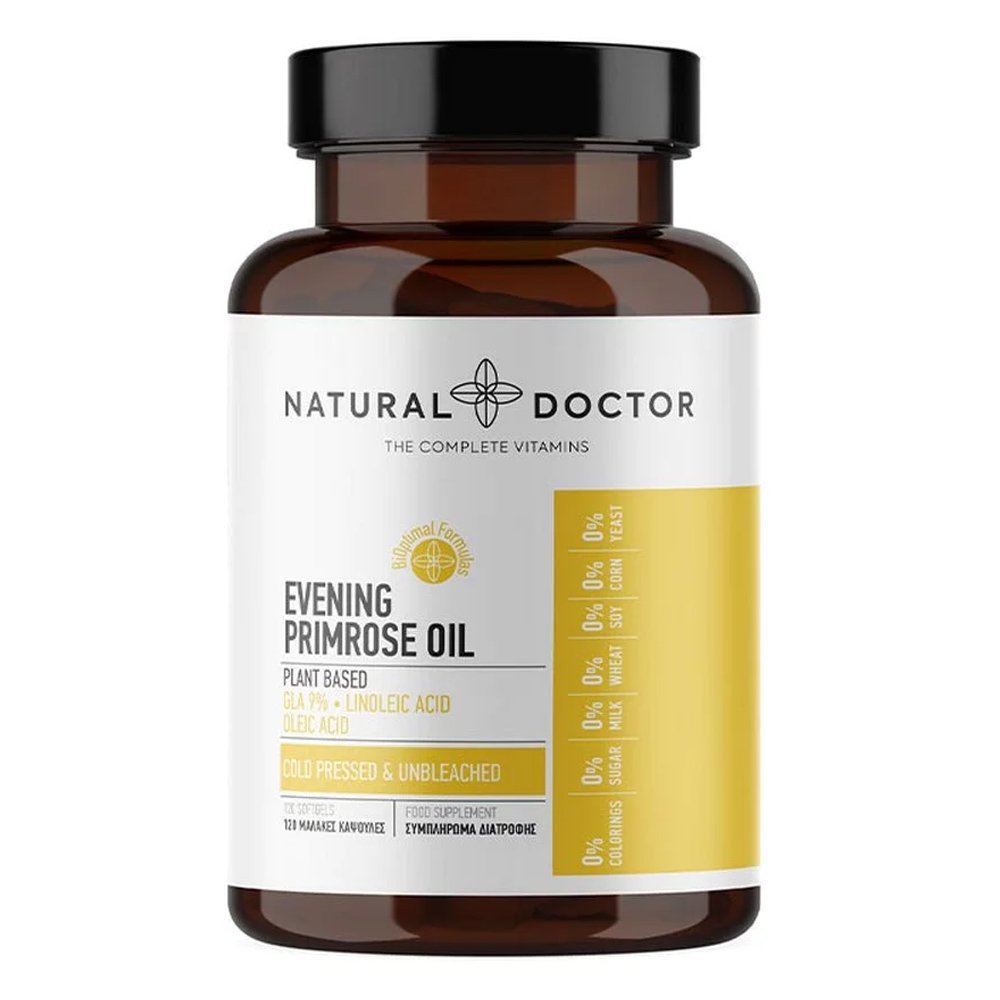 Natural Doctor Evening Primrose Oil Συμπλήρωμα Διατροφής για τις Διαταραχές της Εμμηνόπαυσης, 120 μαλακές κάψουλες