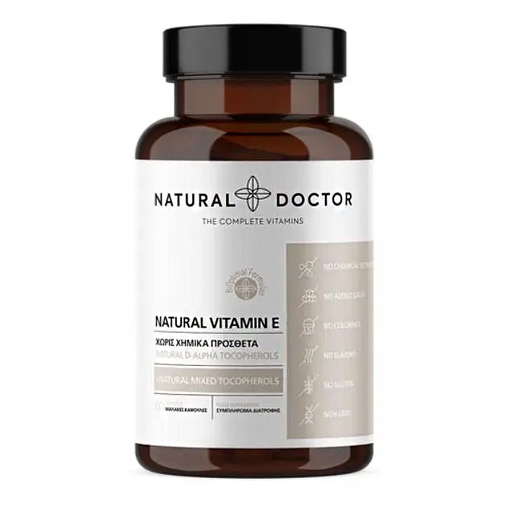 Natural Doctor Συμπλήρωμα Διατροφής Βιταμίνης Ε με Ισχυρή Αντιοξειδωτική Δράση, 60κάψουλες