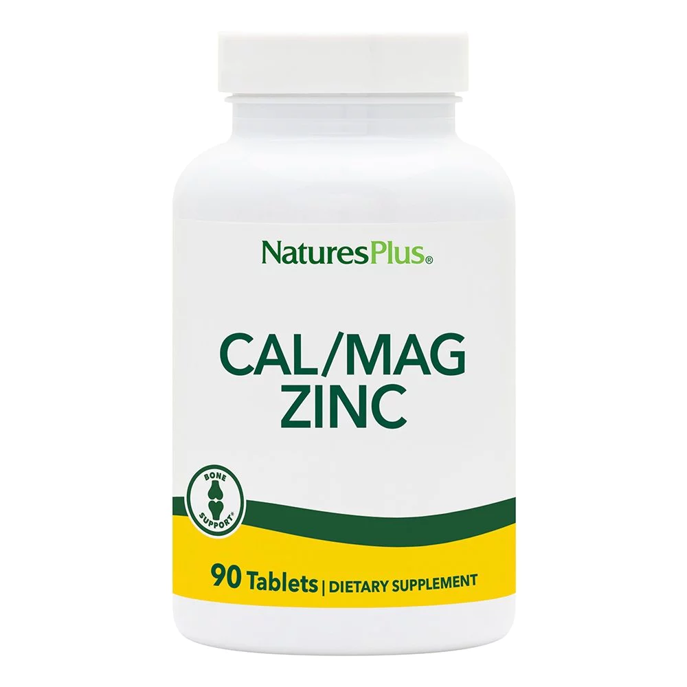 Natures Plus Cal/Mag Zinc Διατροφική Φόρμουλα με Ασβέστιο, Μαγνήσιο & Ψευδάργυρο, 90tabs