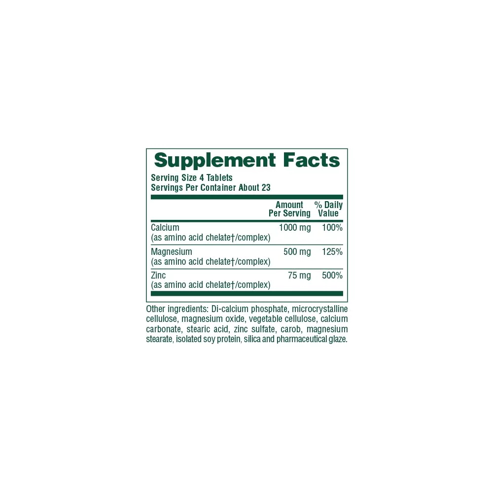 Natures Plus Cal/Mag Zinc Διατροφική Φόρμουλα με Ασβέστιο, Μαγνήσιο & Ψευδάργυρο, 90tabs