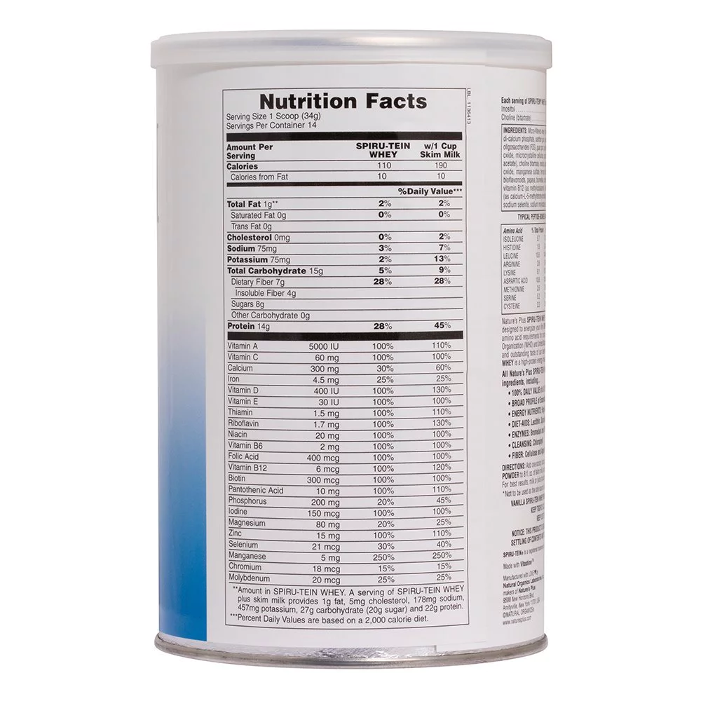 Natures Plus Spiru-Tein Whey Vanilla Ρόφημα Πρωτεΐνης με Βανίλια, 476 gr Natures Plus Spiru-Tein Whey Vanilla Ρόφημα Πρωτεΐνης με Βανίλια, 476 gr