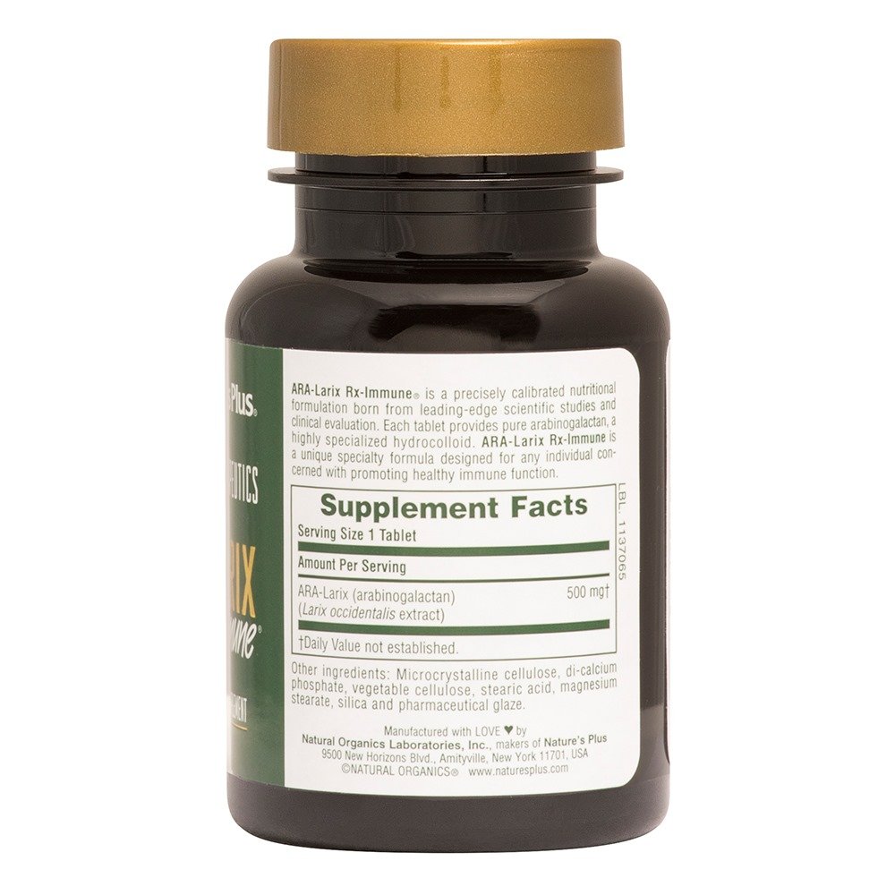 Natures Plus Ara-Larix Rx-Immune 500 mg για Ενίσχυση του Ανοσοποιητικού Συστήματος, 30tabs