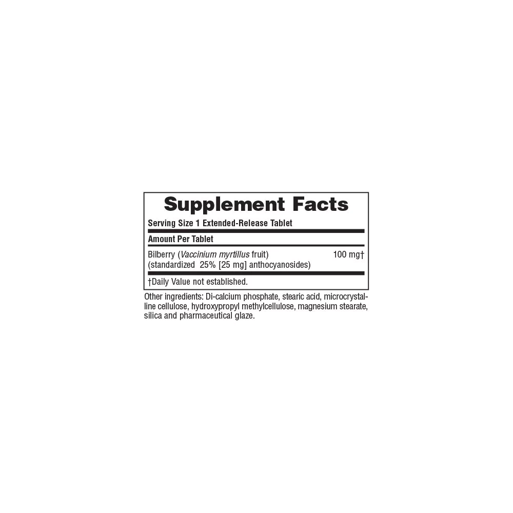 Natures Plus Herbal Actives Bilberry Extended Release 100mg Πλούσια Πηγή Αντιοξειδωτικών, 30tabs Natures Plus Herbal Actives Bilberry Extended Release 100mg Πλούσια Πηγή Αντιοξειδωτικών, 30tabs