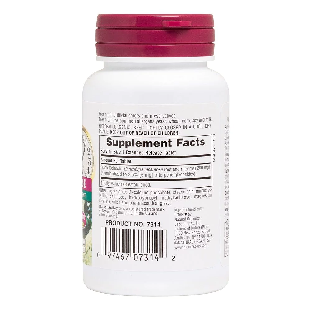 Natures Plus Black Cohosh 200 mg Ανακούφιση από τα Συμπτώματα της Εμμηνόπαυσης, 30tabs Natures Plus Black Cohosh 200 mg Ανακούφιση από τα Συμπτώματα της Εμμηνόπαυσης, 30tabs