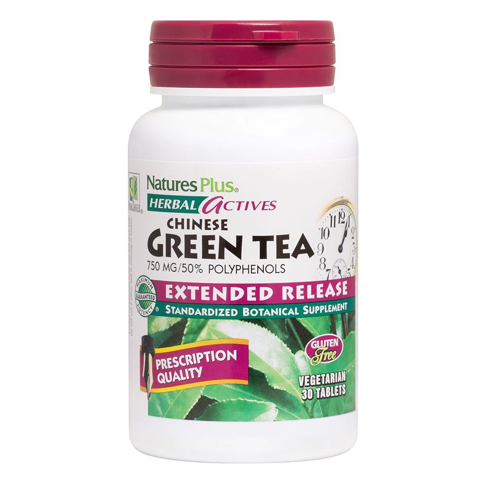 Natures Plus Green Tea Extended Release 750mg Συμπλήρωμα με Εκχύλισμα Πράσινου Τσαγιού, 30tabs Natures Plus Green Tea Extended Release 750mg Συμπλήρωμα με Εκχύλισμα Πράσινου Τσαγιού, 30tabs
