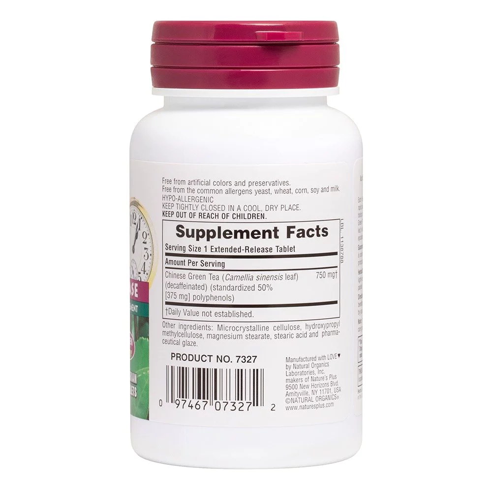 Natures Plus Green Tea Extended Release 750mg Συμπλήρωμα με Εκχύλισμα Πράσινου Τσαγιού, 30tabs Natures Plus Green Tea Extended Release 750mg Συμπλήρωμα με Εκχύλισμα Πράσινου Τσαγιού, 30tabs