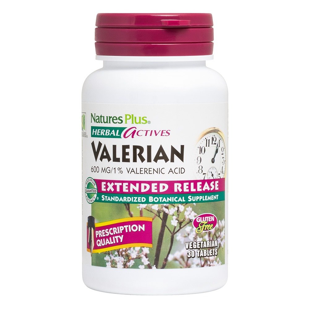 Natures Plus Herbal Actives Valerian Extended Release 600mg Συμπλήρωμα από Εκχύλισμα Βαλεριάνας, 30tabs