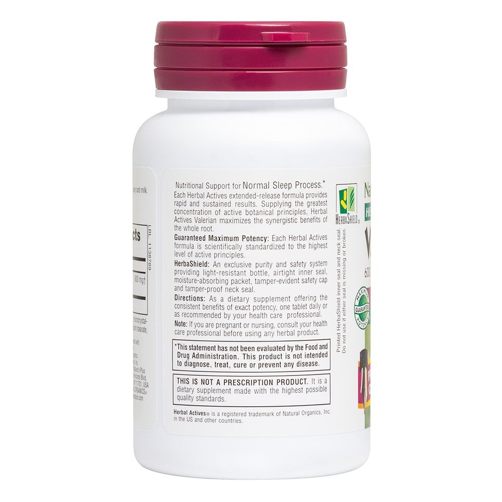 Natures Plus Herbal Actives Valerian Extended Release 600mg Συμπλήρωμα από Εκχύλισμα Βαλεριάνας, 30tabs
