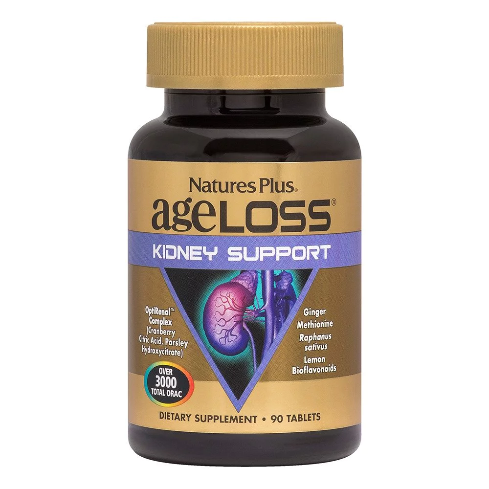 Natures Plus AgeLoss Kidney Support Αντιοξειδωτική Φόρμουλα για την Καλή Υγεία των Νεφρών, 90tabs